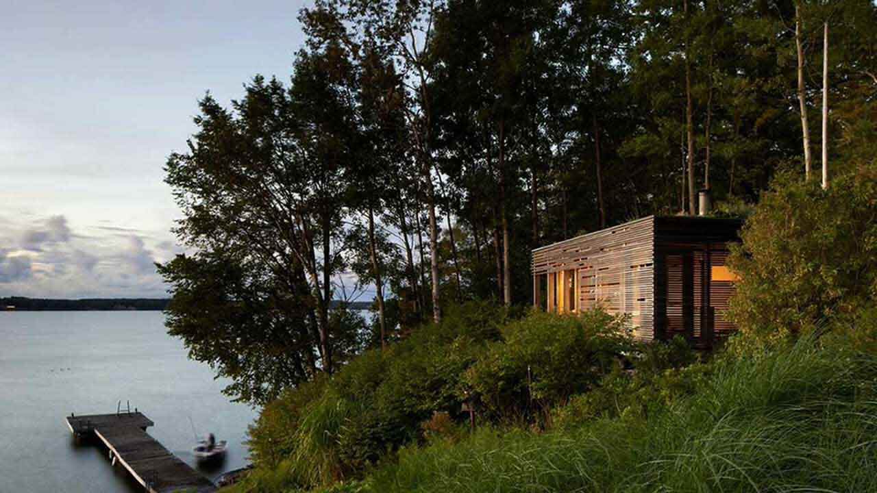 guest house dusk and lake view