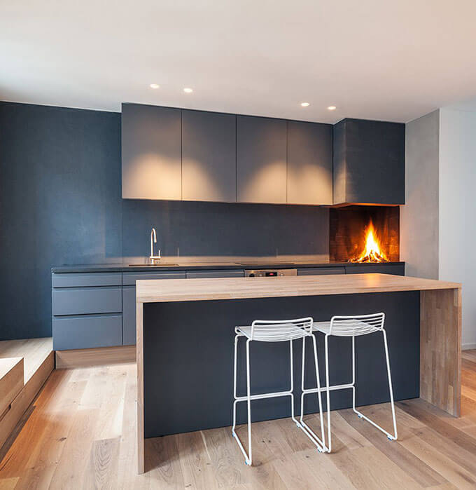 loft apartment kitchen and dining