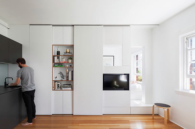 micro-apartment-design-sliding-bedroom-door