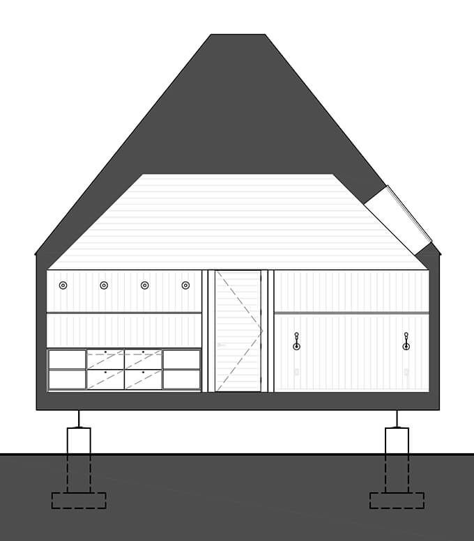 off the grid cabin building section